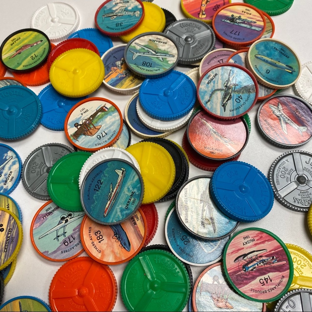 1960s Jell-O Hostess Planes Wheel Coins 104 Pcs.